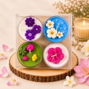 RENUCARTZ Jumbo Aromatic Tealight Candles – Pack of 12 | Soy Wax Round Decorative Candles | Up to 16 Hours Burn