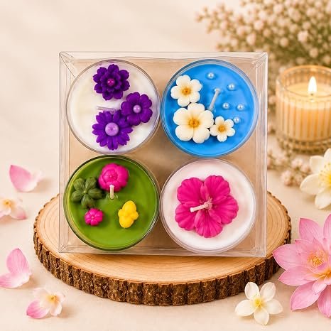 RENUCARTZ Jumbo Aromatic Tealight Candles – Pack of 12 | Soy Wax Round Decorative Candles | Up to 16 Hours Burn