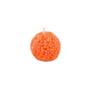 RENUCARTZ Ladoo Shaped Scented Candles Orange – Pack of 12 | Natural Soy Wax Decorative Candles